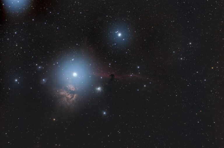 The horsehead nebula captured with a SkyWatcher 72ED telescope and a Nikon D5500 DSLR